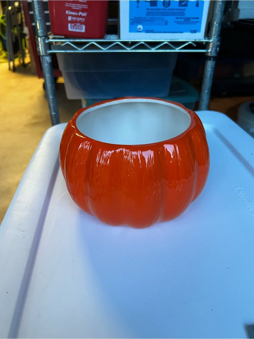 Orange Ceramic Pumpkin Bowl - Home Accents